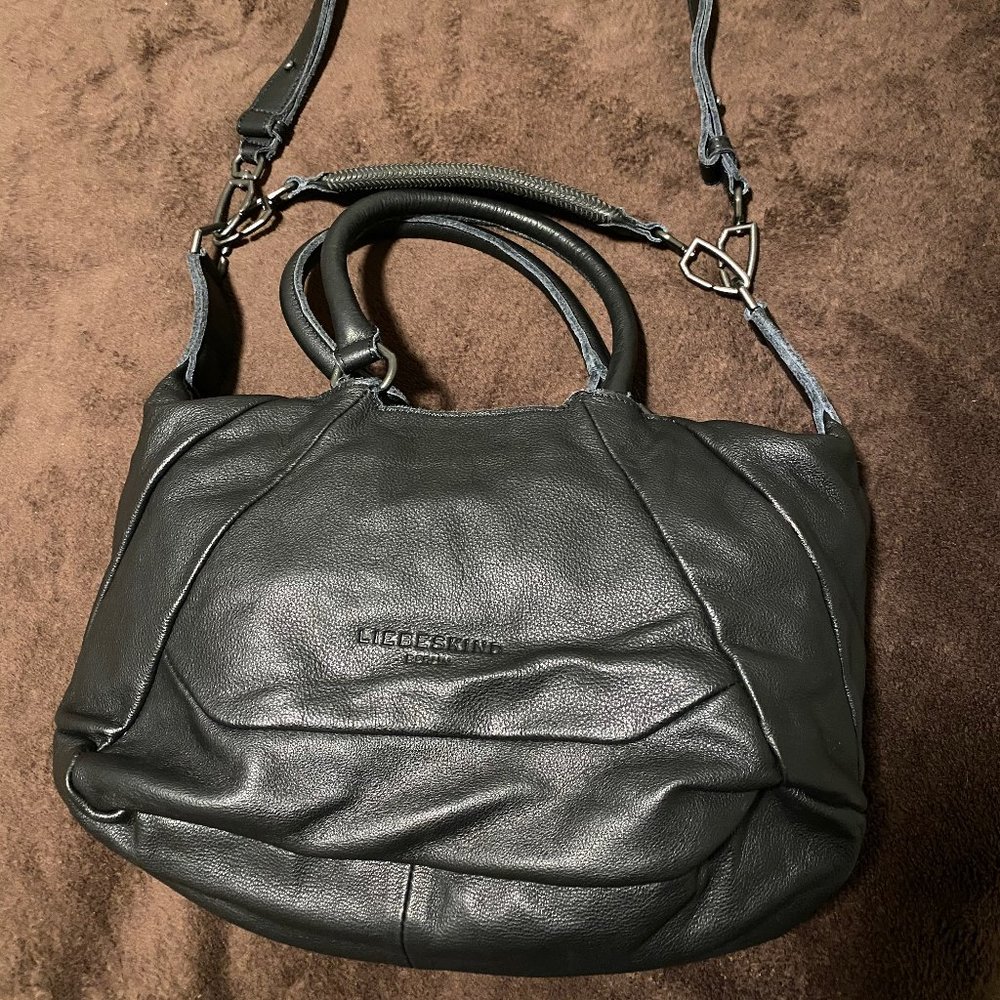 Liebeskind  Black Blue Leather Tote Bag NEW